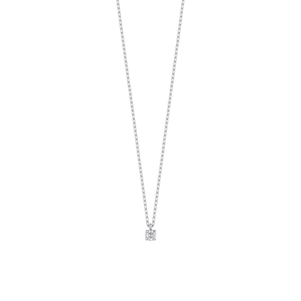 Luca Barra Collana Kids Acciaio Zircone Bianco 3 mm