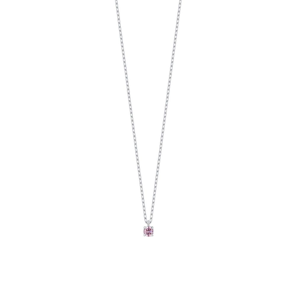 Luca Barra Collana Kids Acciaio Zircone Rosa 3 mm