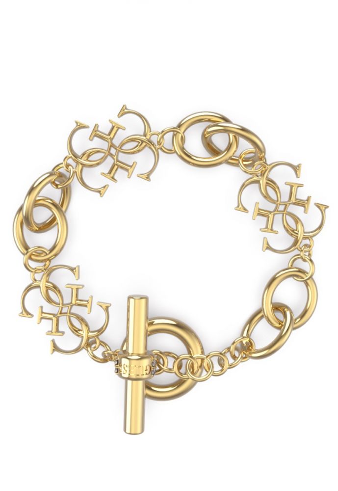 Guess Bracciale Acciaio Gold Logo 4G 