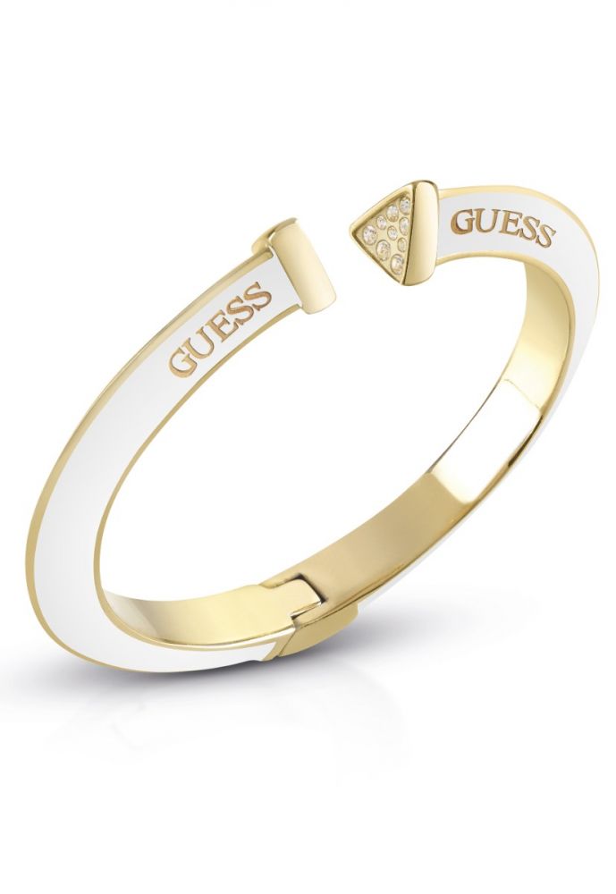 Guess Bracciale Rigido Acciaio Gold e Zirconi Cubici