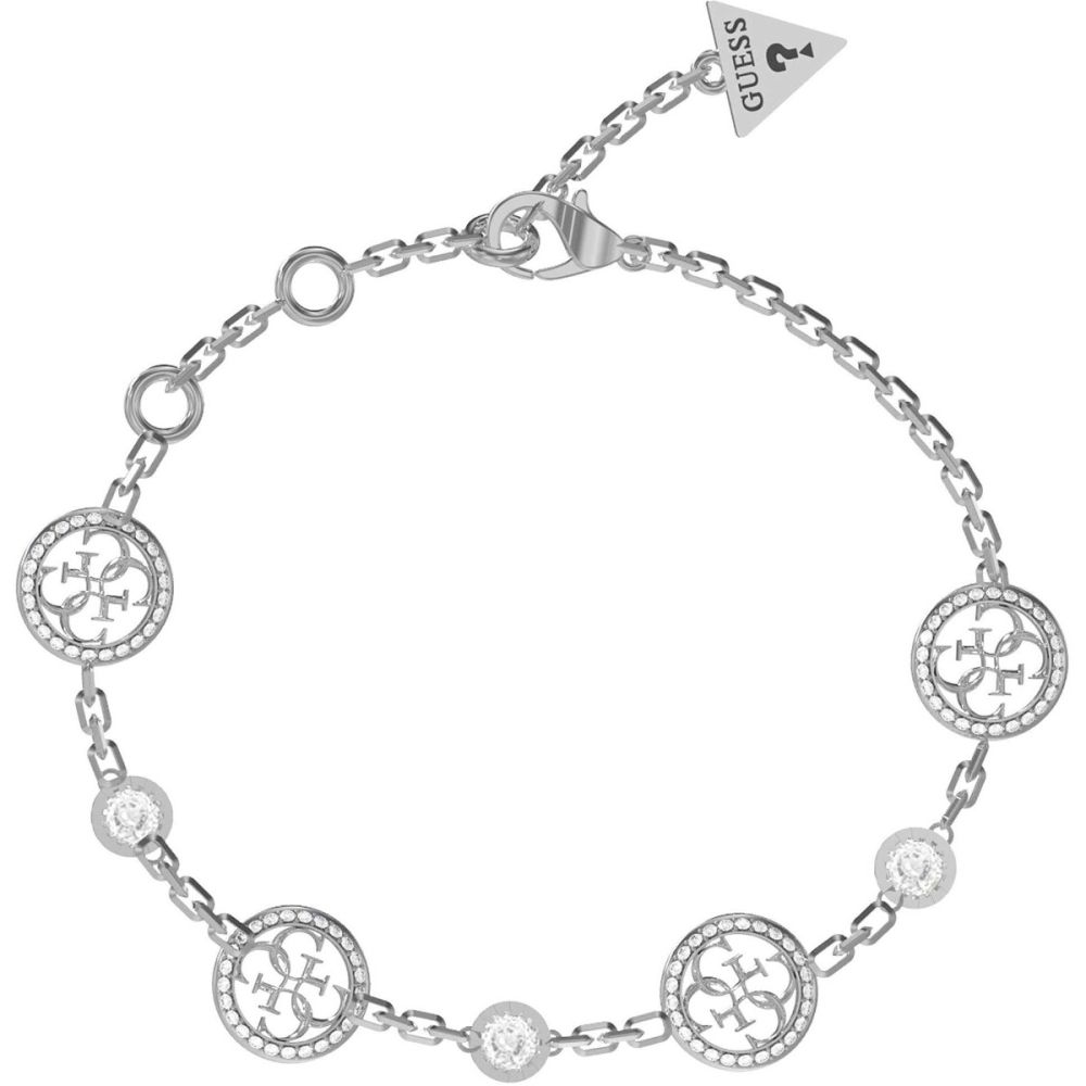 Guess Bracciale Donna Acciaio Logo 4G e Cristalli