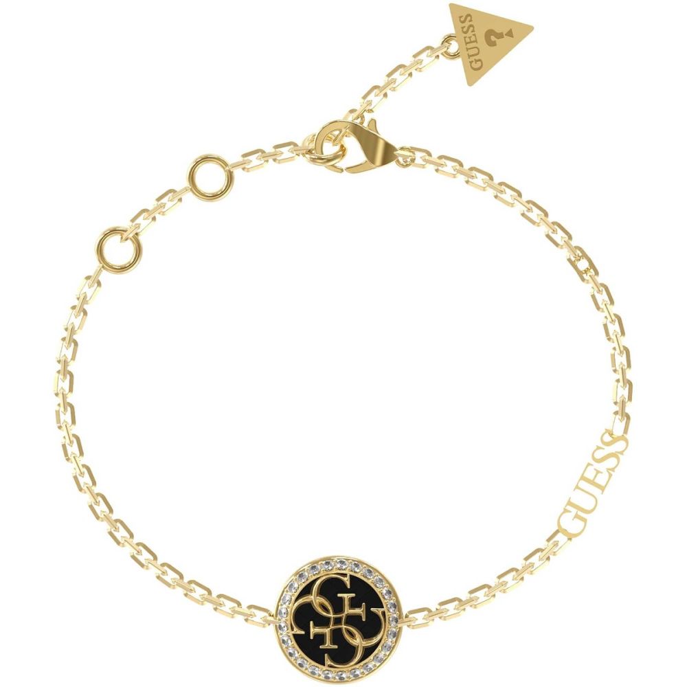 Guess Bracciale Donna Acciaio Gold Logo 4G e Cristalli