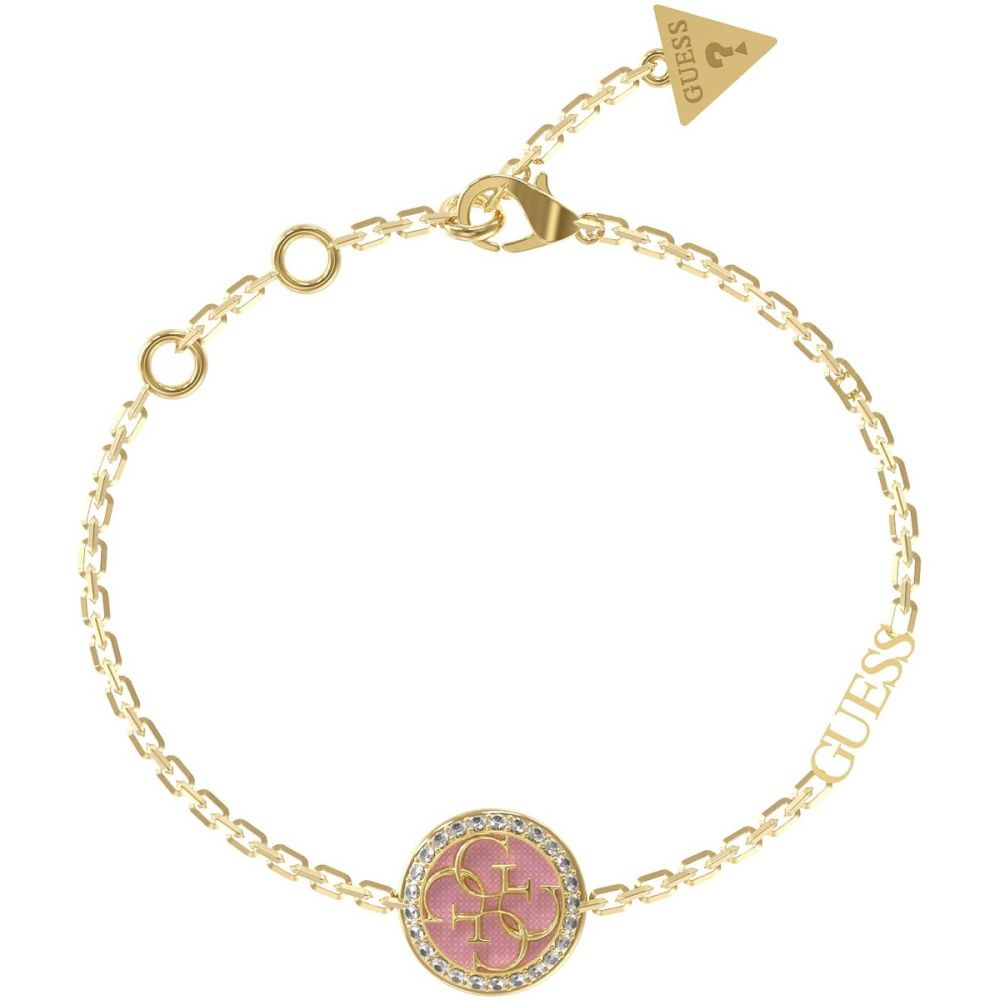 Guess Bracciale Donna Acciaio Gold Logo 4G e Cristalli