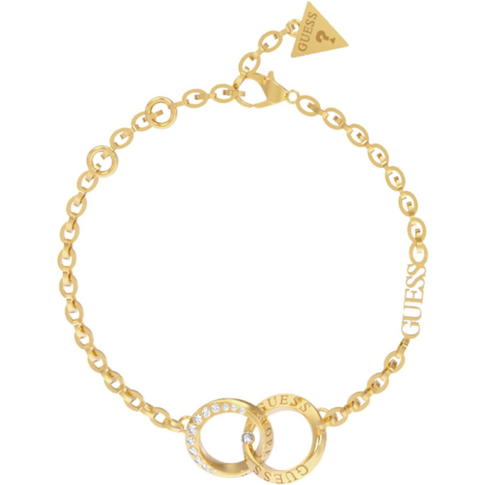 Guess Bracciale Donna Acciaio Gold Cristalli Bianchi