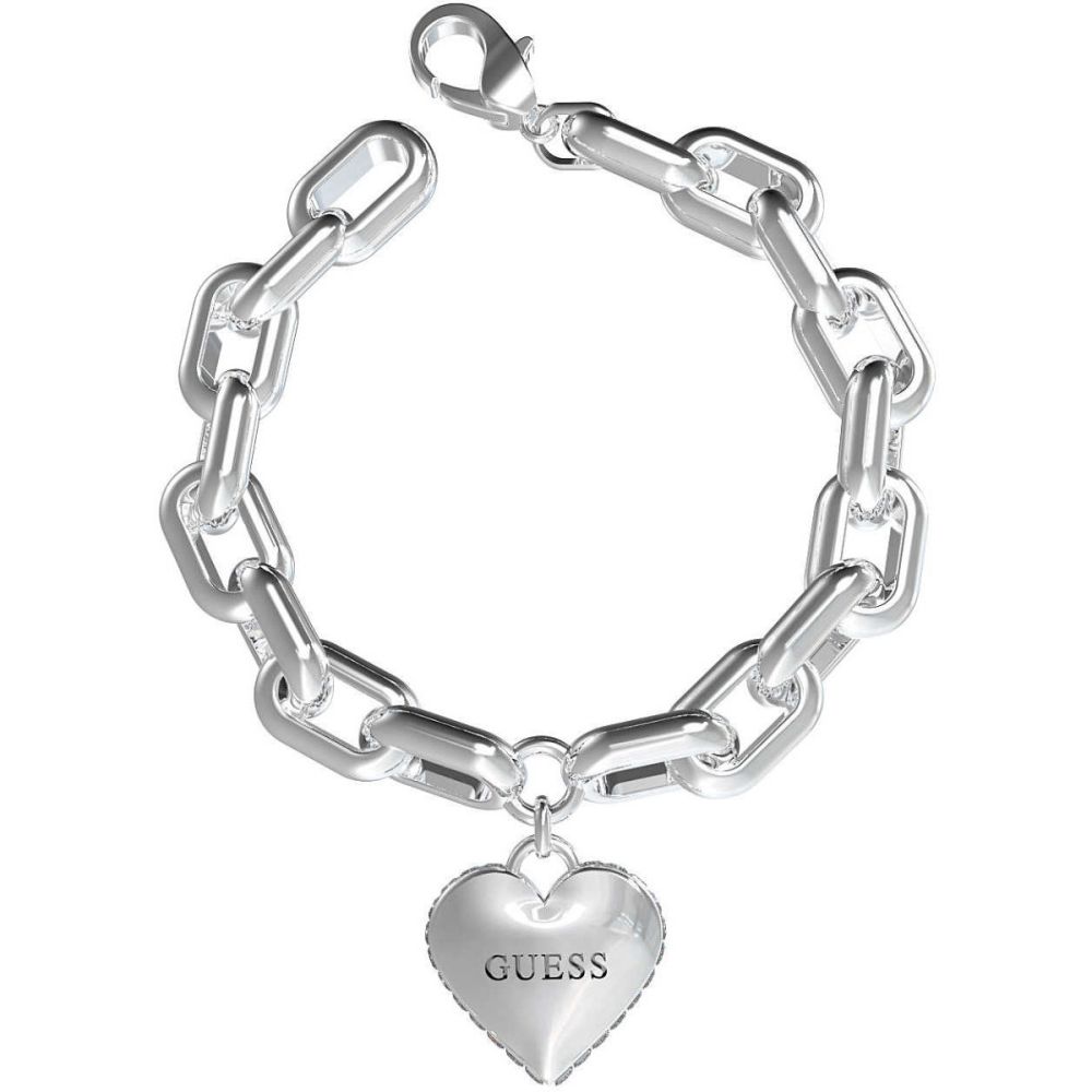 Guess Bracciale Catena Donna Acciaio Cuore