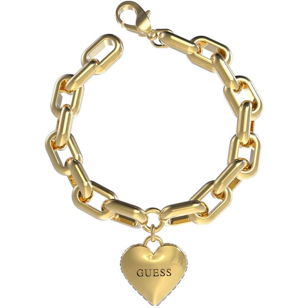 Guess Bracciale Catena Donna Gold Acciaio Cuore