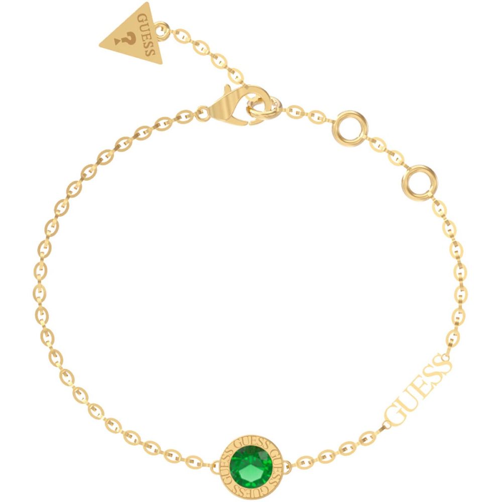 Guess Bracciale Donna Acciaio Gold Cristallo Verde