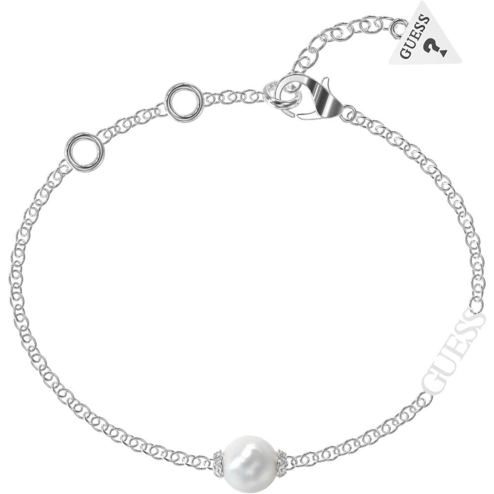 Guess Bracciale Donna Acciaio Perla Bianca