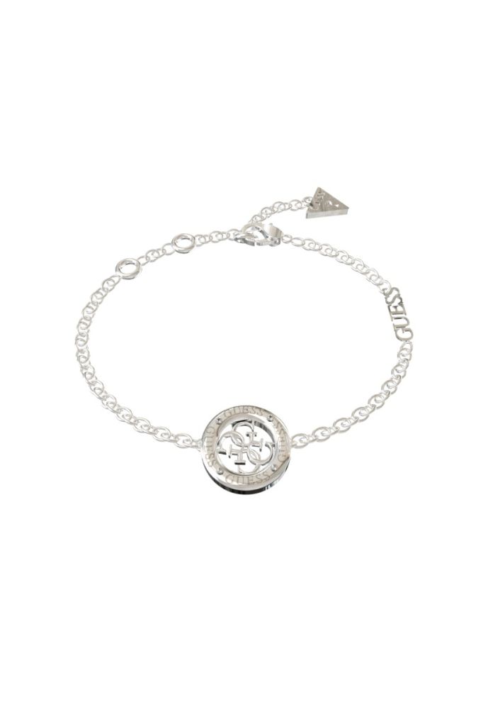 Guess Bracciale Acciaio Logo 4G e Scritta Guess