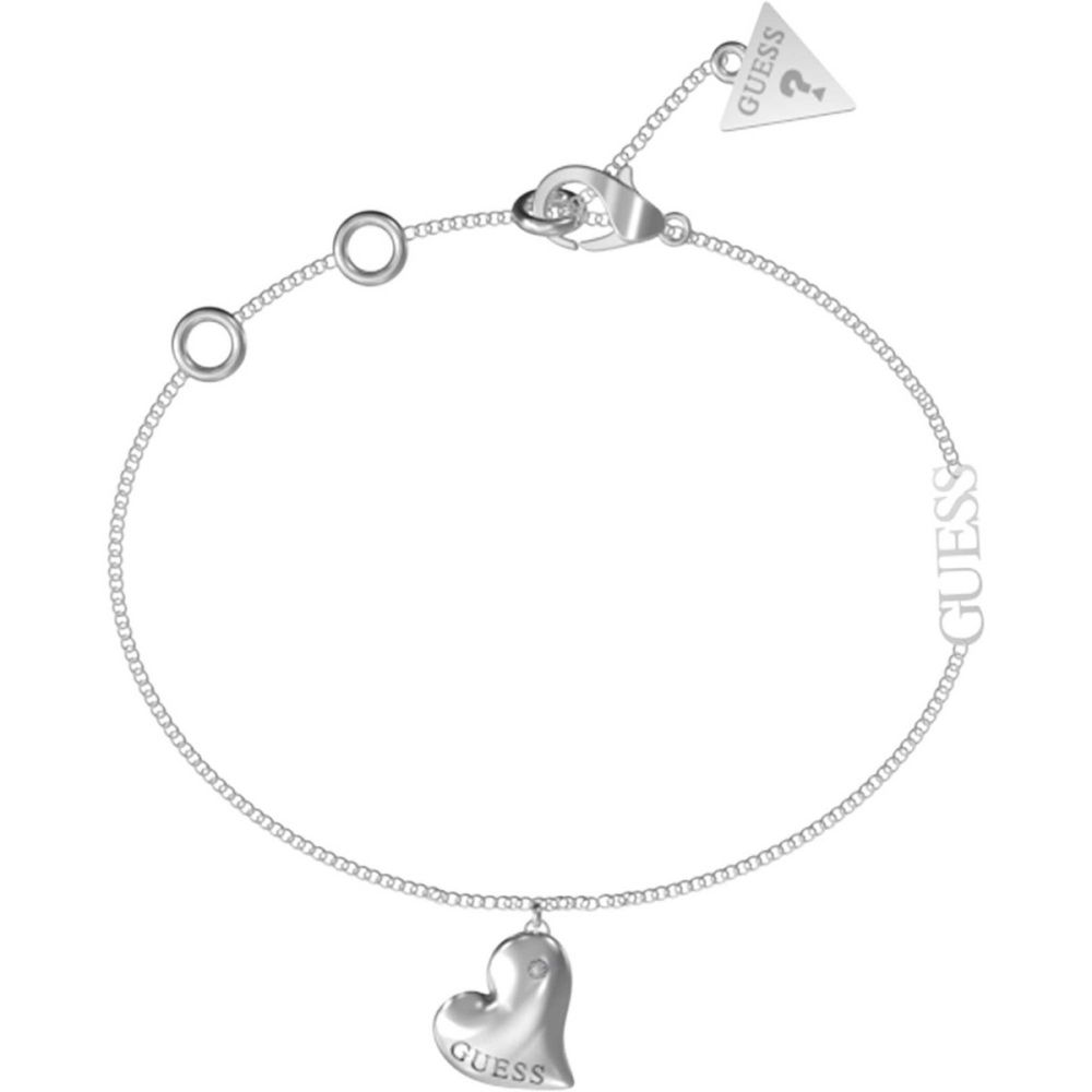 Guess Bracciale Donna Acciaio Cuore e Scritta Guess