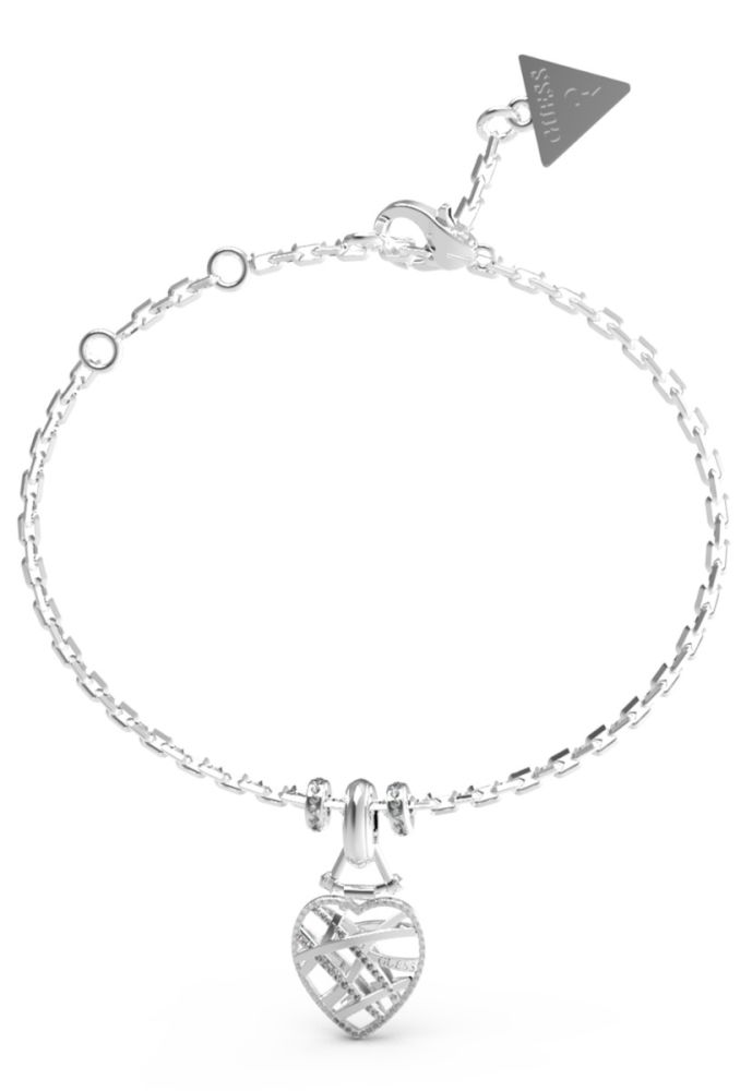 Guess Bracciale Acciaio Cuore e Zirconi