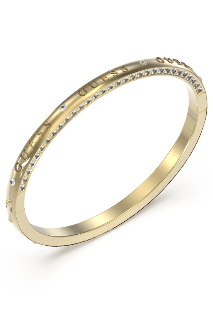 Guess Bracciale Rigido Acciaio Gold Scritta Guess