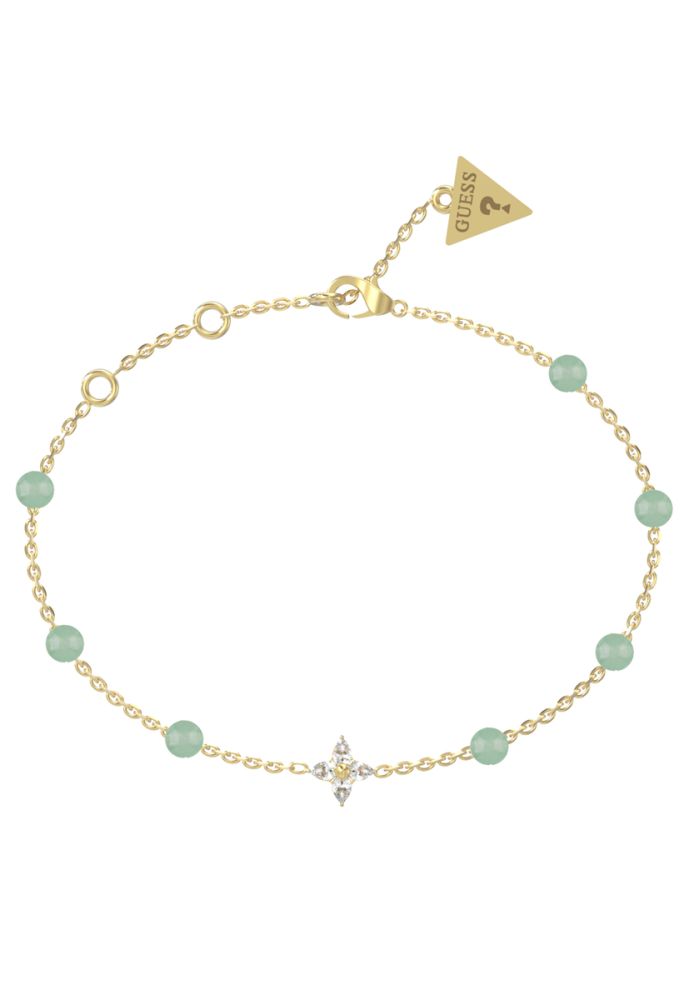 Guess Bracciale Acciaio Gold Agata Verde