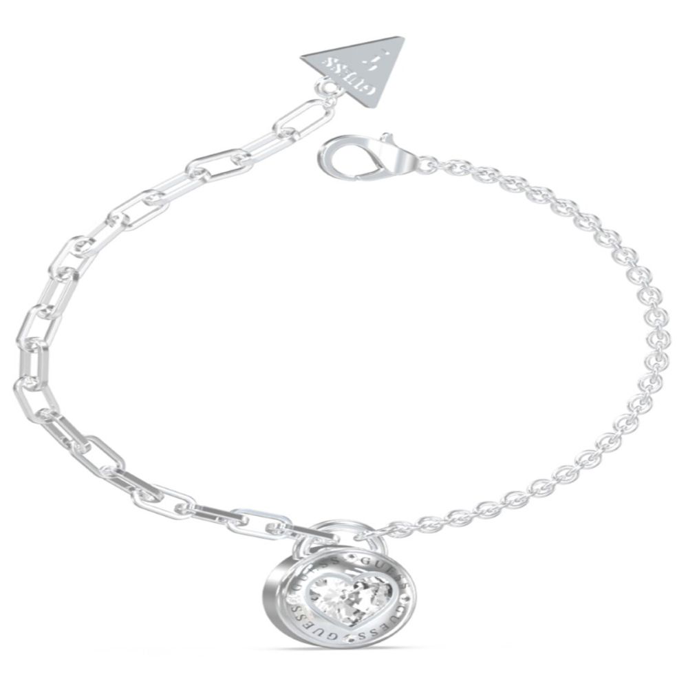 Guess Bracciale Acciaio Cuore Lucchetto