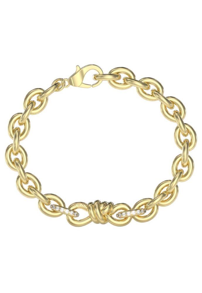 Guess Bracciale Acciaio Dorato e Cristalli