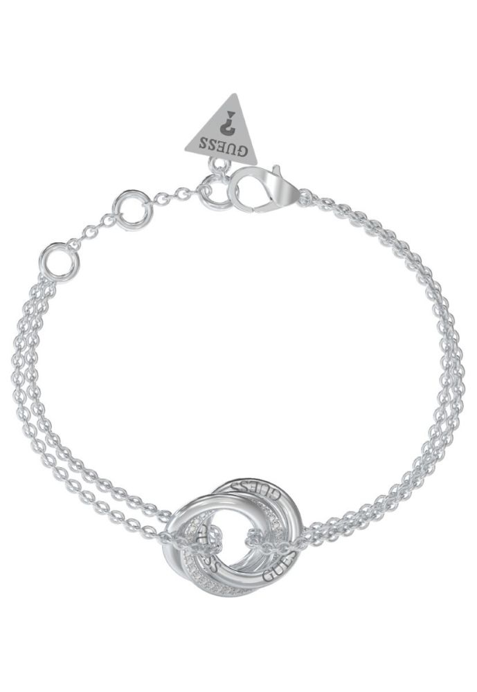 Guess Bracciale Acciaio Elementi Tondi con Cristalli