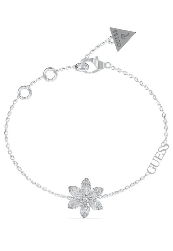 Guess Bracciale Acciaio con Fiore Zirconato