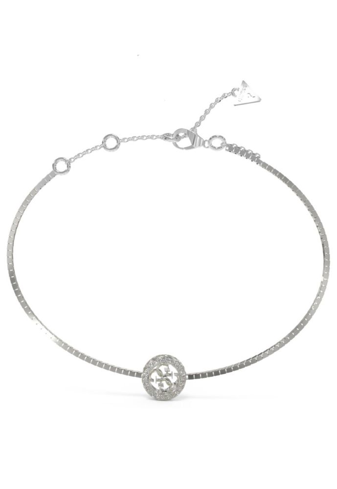 Guess Bracciale Acciaio Logo 4G e Cristalli