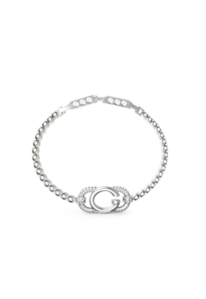 Guess Tennis Acciaio Logo G e Cristalli Bianchi