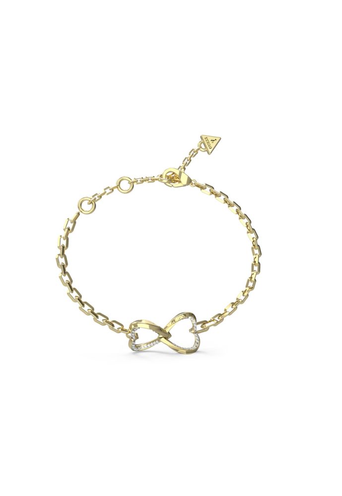 Guess Bracciale Acciaio Gold 2 Cuori Intrecciati