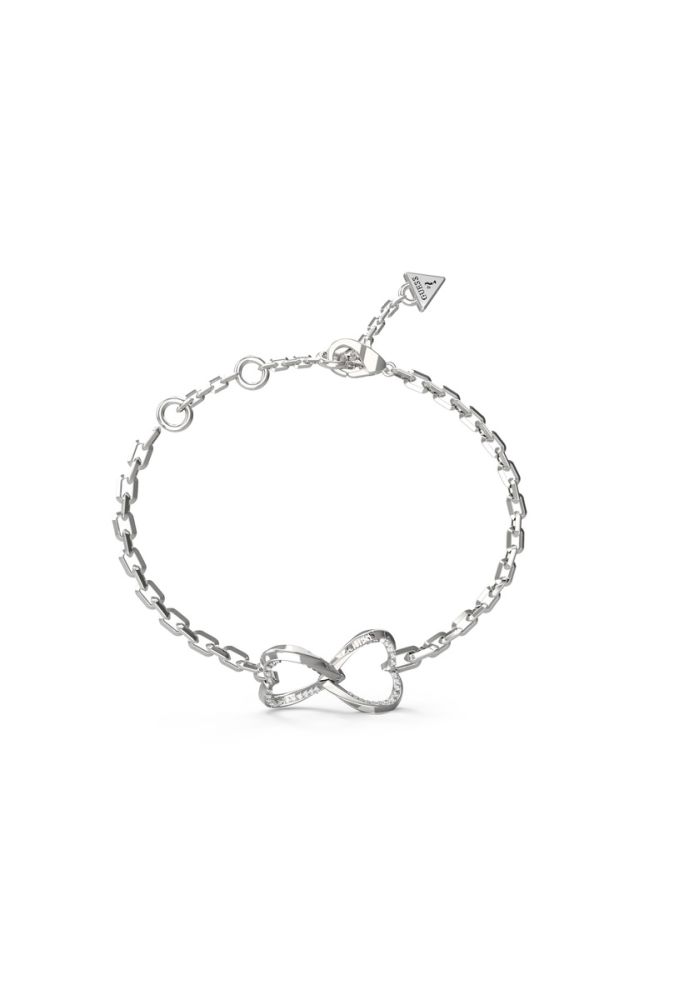 Guess Bracciale Acciaio 2 Cuori Intrecciati