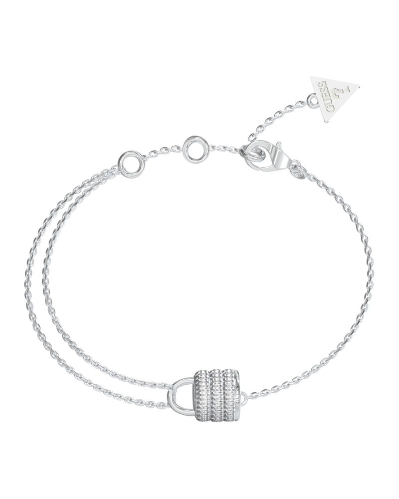 Guess Bracciale Acciaio Lucchetto Zirconato