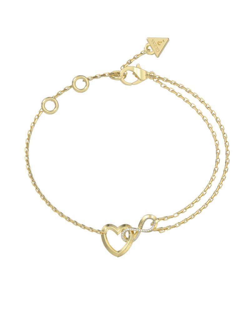 Guess Bracciale Acciaio Gold Cuore con Infinito