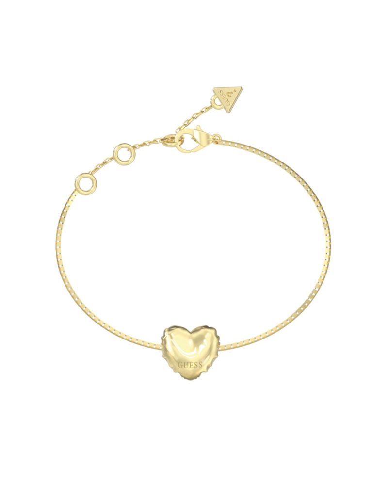 Guess Bracciale Acciaio Gold Cuore Bombato