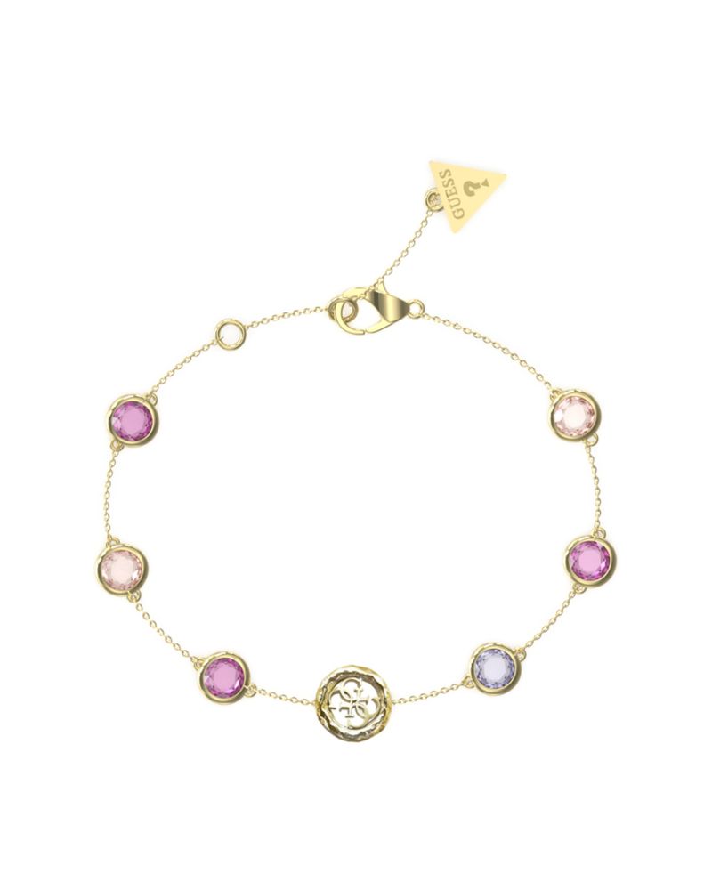 Guess Bracciale Acciaio Gold Logo 4G e Cristalli