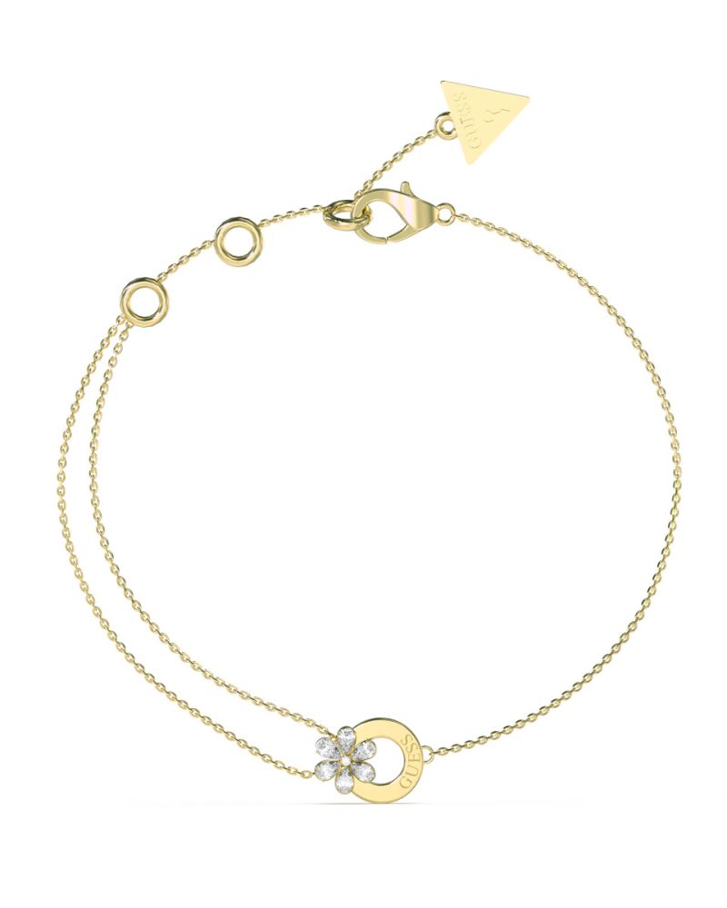 Guess Bracciale Acciaio Gold Con Fiore