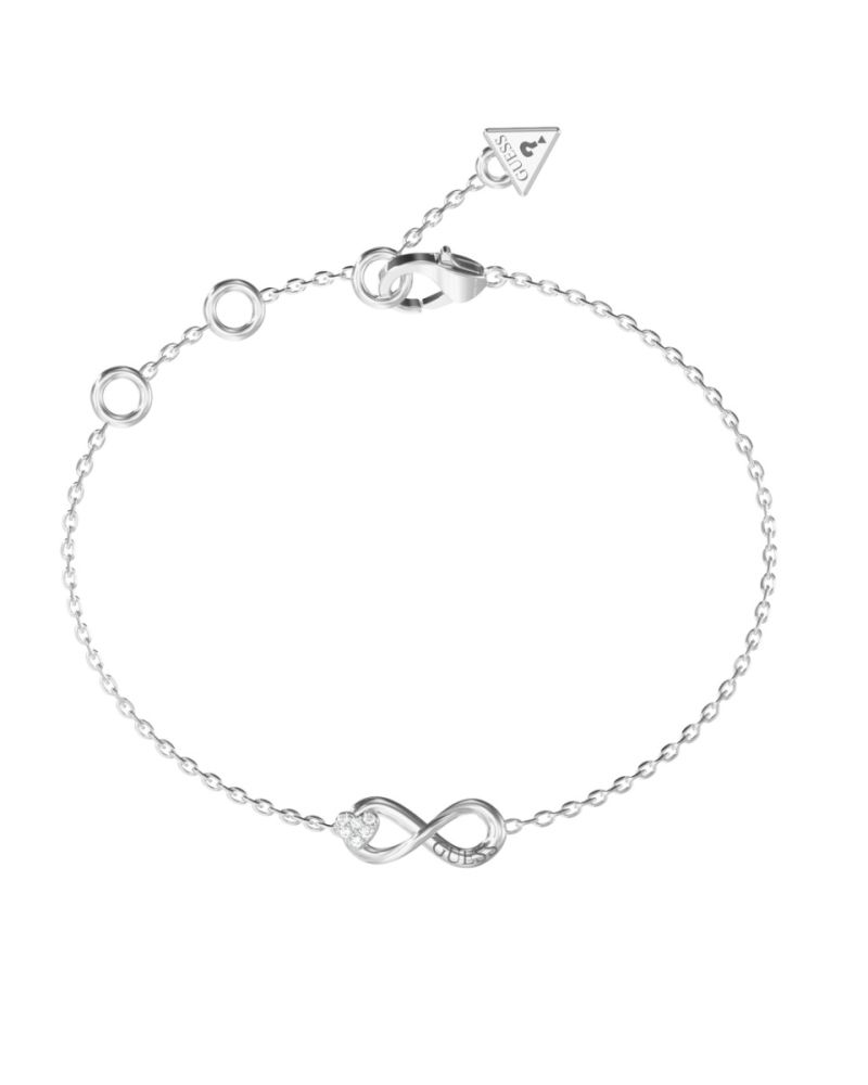 Guess Bracciale Acciaio Infinito e Cuore di Zirconi