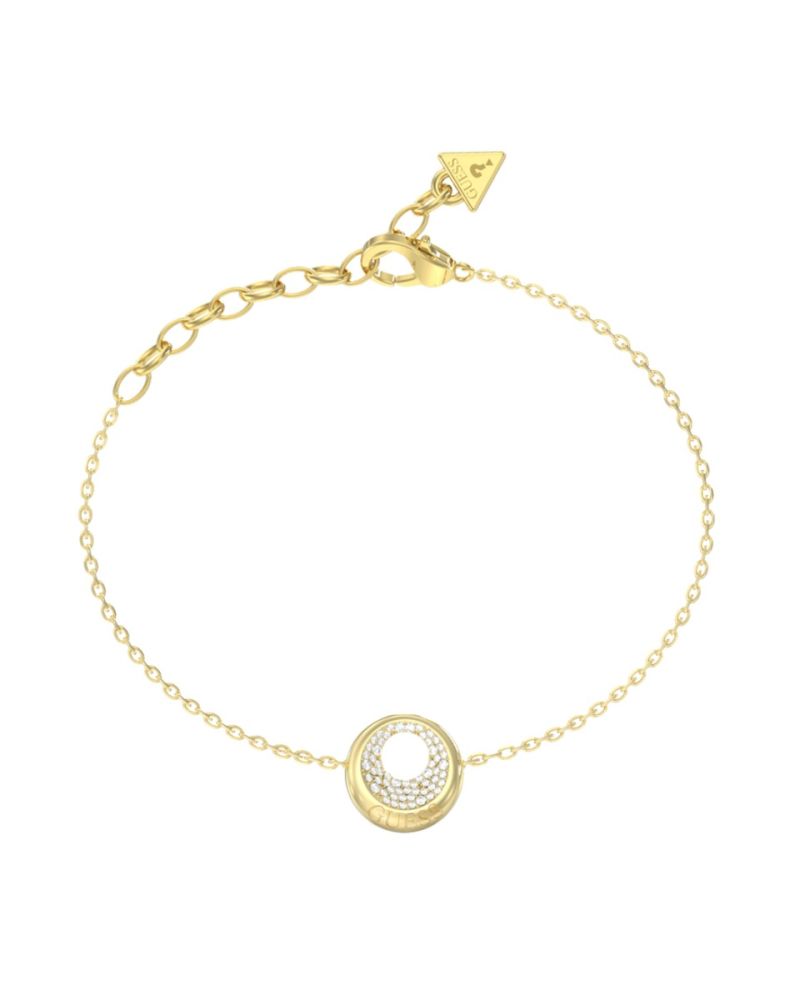 Guess Bracciale Acciaio Gold Centrale Zirconato