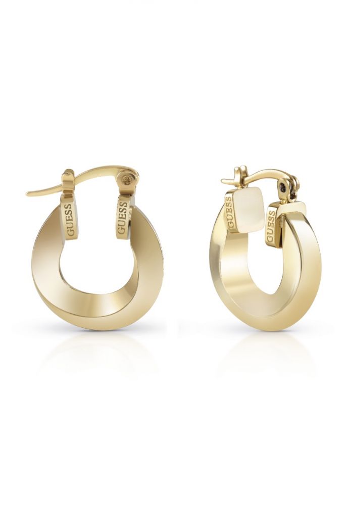 Guess Orecchini Cerchio Acciaio Gold Torchon 18 mm