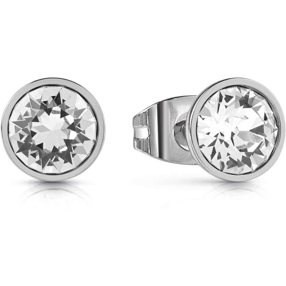 Guess Orecchini Lobo Acciaio Punto Luce Bianco