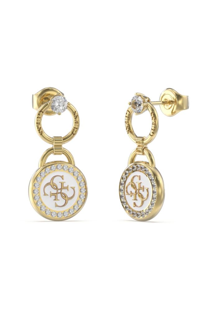 Guess Orecchini Acciaio Dorato Logo 4G