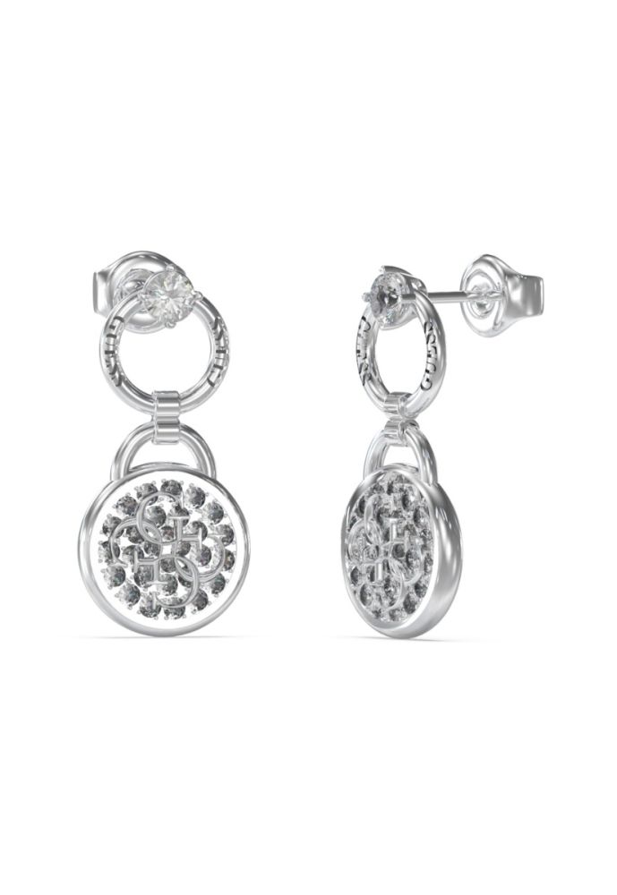 Guess Orecchini Acciaio Logo 4G Zirconato
