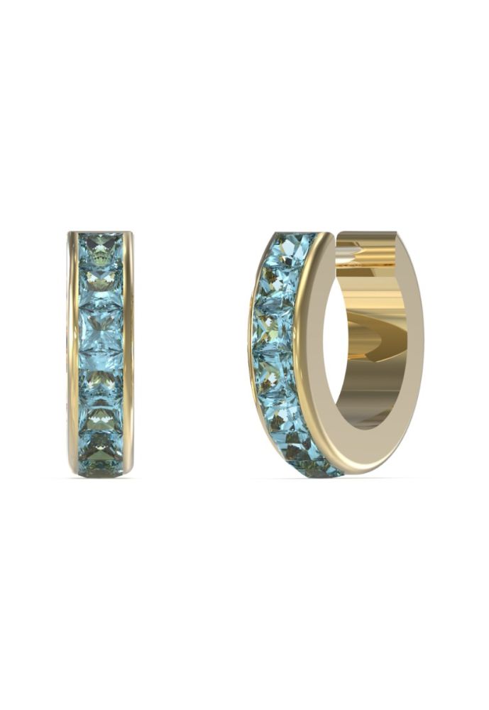 Guess Cerchietto Acciaio Gold Cristalli Celesti