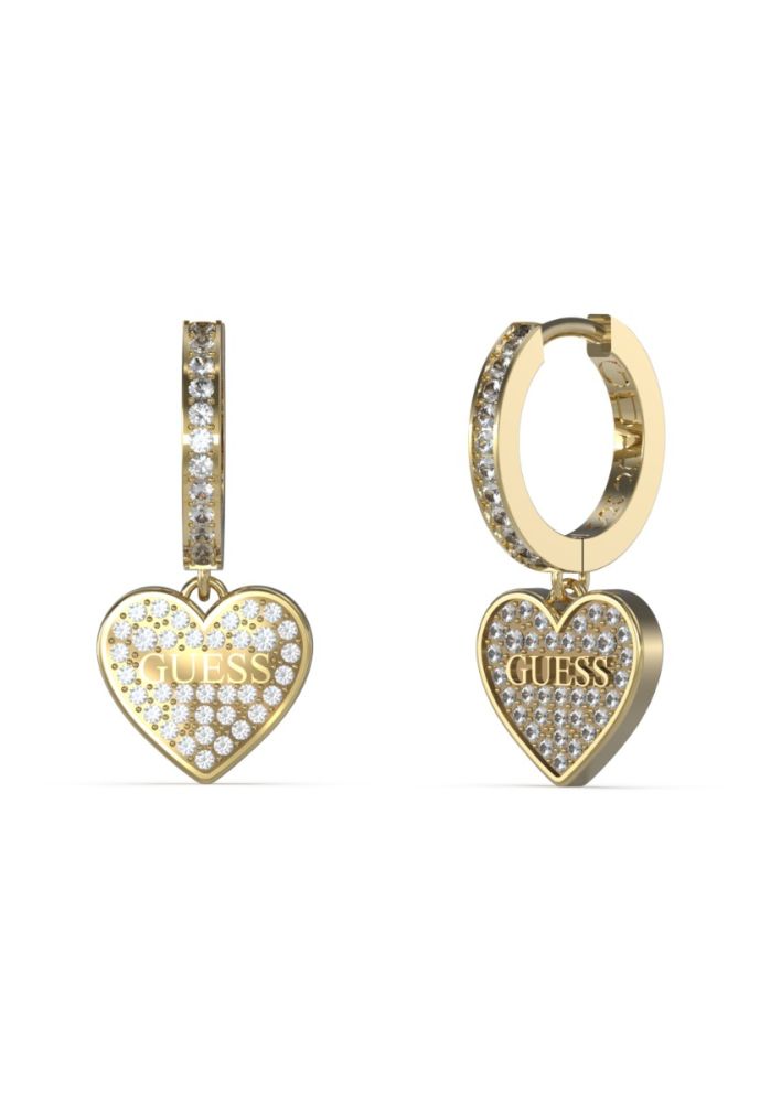 Guess Cerchietto Acciaio Gold Cuore Zirconato