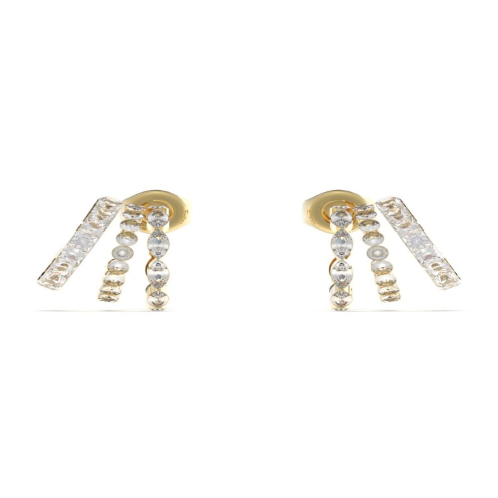 Guess Orecchini Acciaio Gold Zirconi Bianchi
