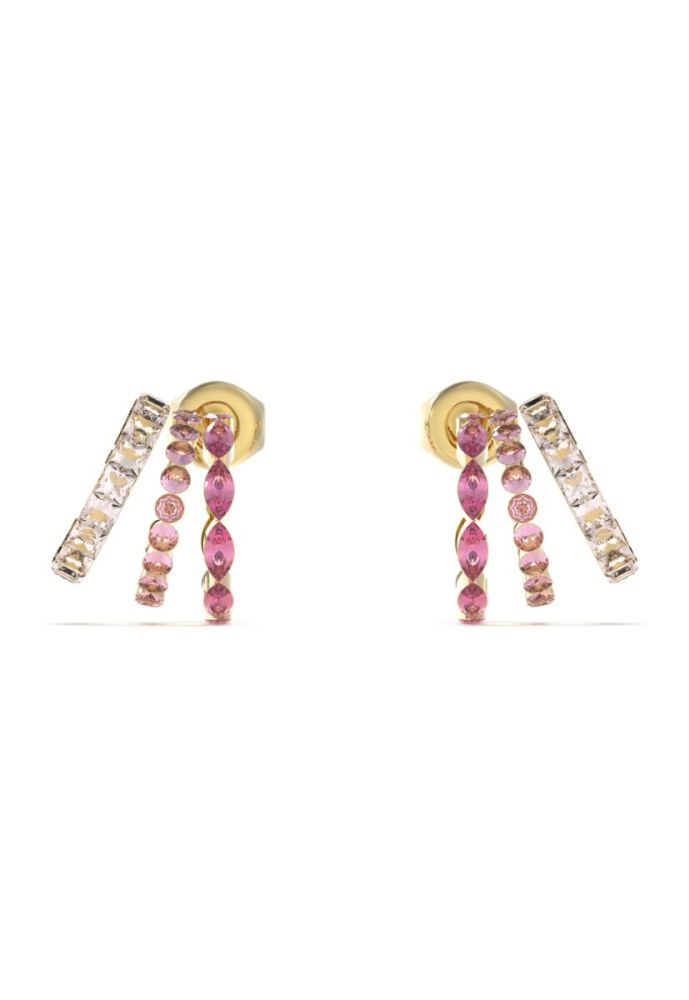 Guess Orecchini Acciaio Gold Zirconi Rosa