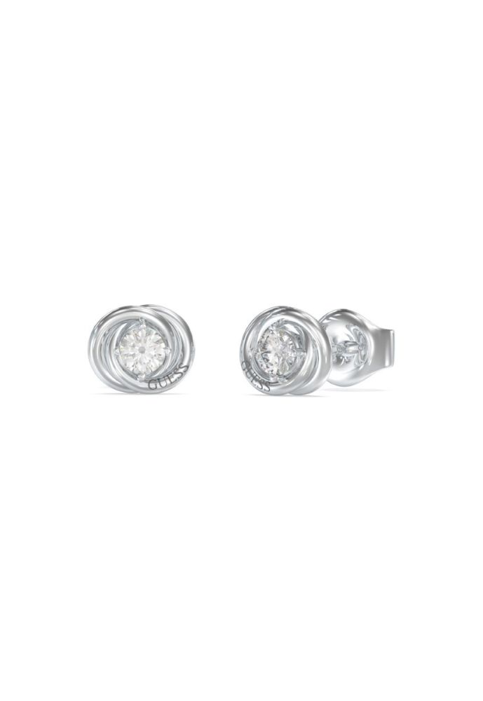 Guess Orecchini Lobo Acciaio con Cristallo
