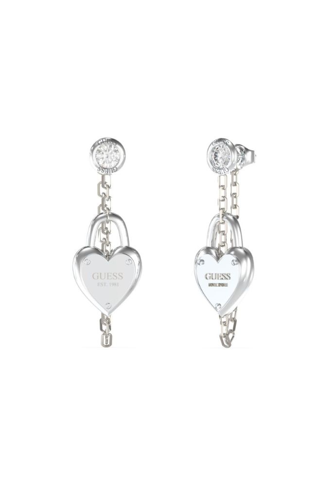 Guess Orecchini Acciaio Cuore Lucchetto