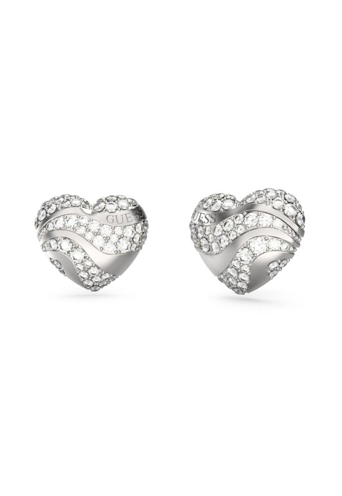 Guess Orecchini Acciaio Cuore e Cristalli
