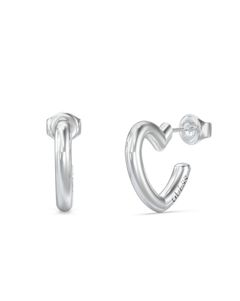 Guess Orecchini Acciaio a Forma di Cuore