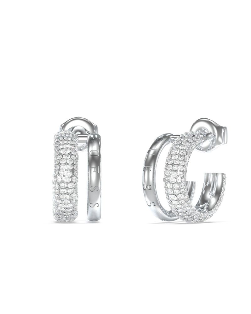 Guess Orecchini Acciaio con Zirconi Bianchi