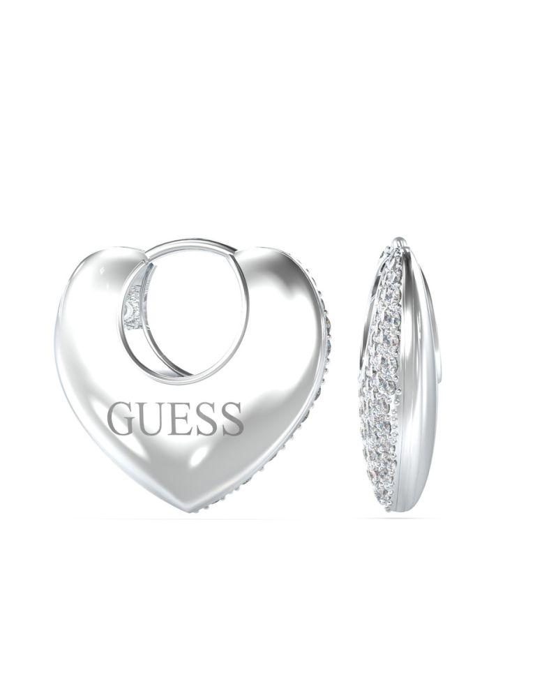 Guess Orecchini Cuore Acciaio e Zirconi