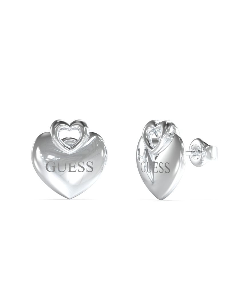 Guess Orecchini Cuore Bombato Acciaio 