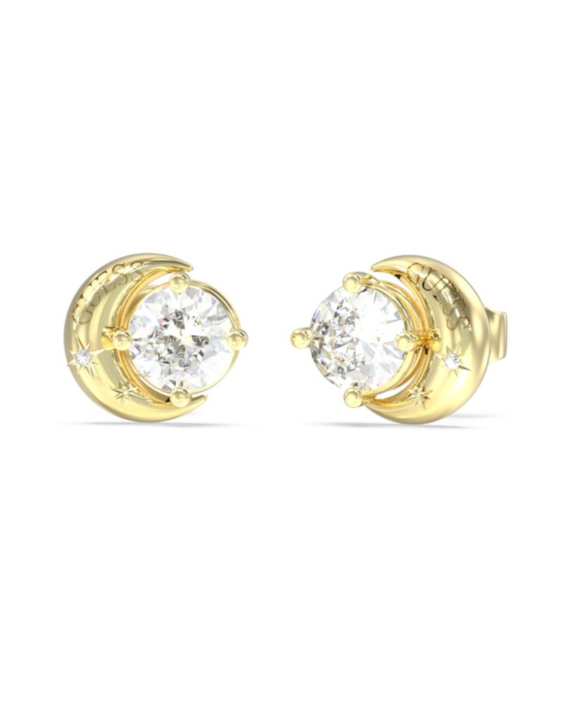 Guess Orecchini Acciaio Gold Punto Luce Bianco