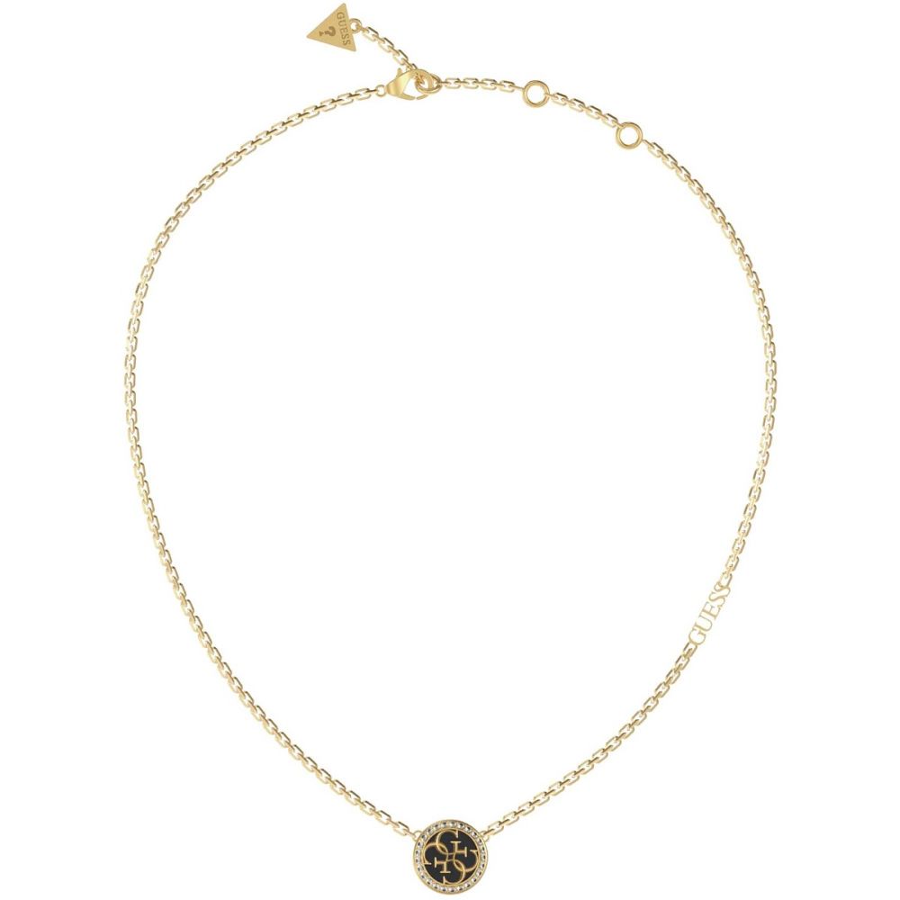 Guess Collana Donna Acciaio Gold Logo 4G Nero