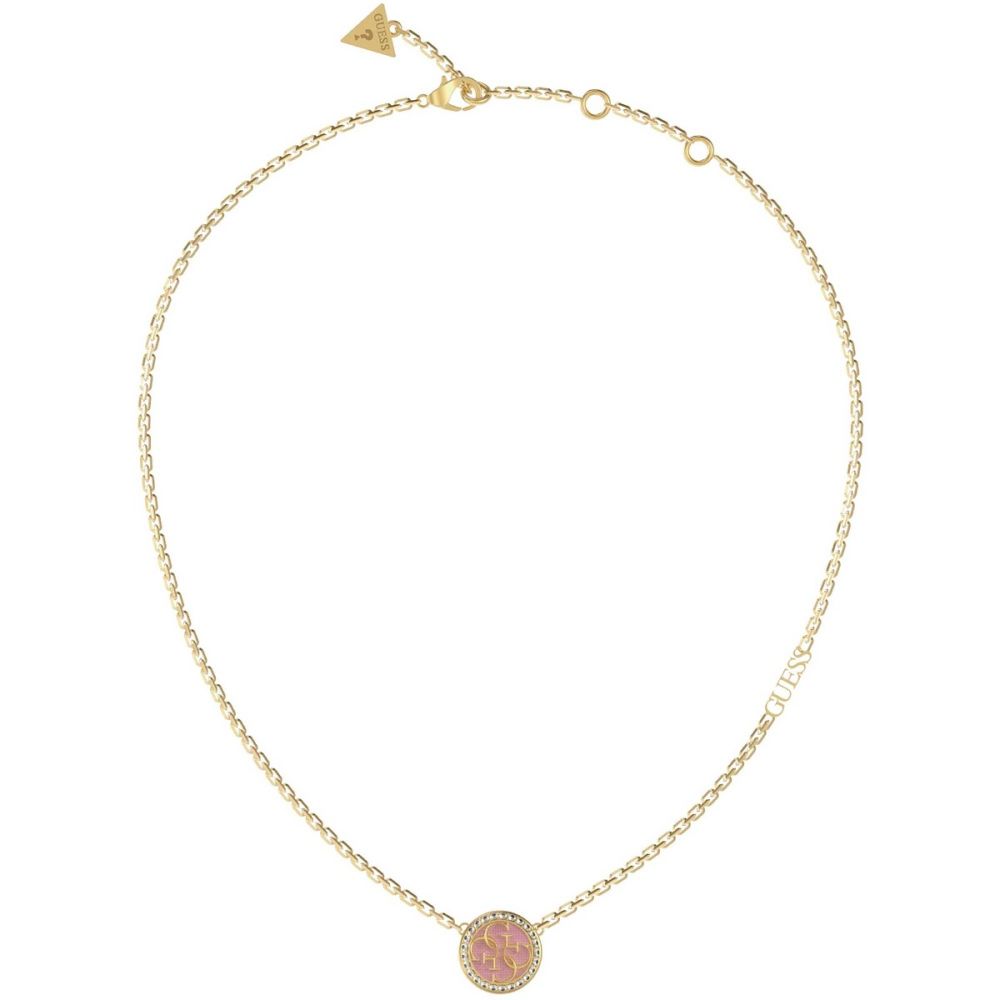 Guess Collana Donna Acciaio Gold Logo 4G Rosa